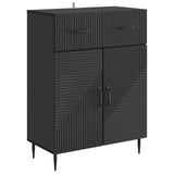 vidaXL Sideboard with Drawer Black 66 x 34.5 x 89.5 cm Engineered Wood