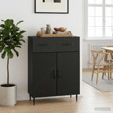 vidaXL Sideboard with Drawer Black 66 x 34.5 x 89.5 cm Engineered Wood