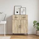 vidaXL Sideboard with Drawer Black 66 x 34.5 x 89.5 cm Engineered Wood