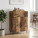 vidaXL Sideboard with Drawer Black 66 x 34.5 x 89.5 cm Engineered Wood