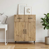 vidaXL Sideboard with Drawer Black 66 x 34.5 x 89.5 cm Engineered Wood
