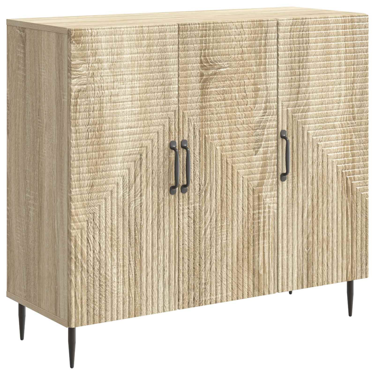 vidaXL Dressoir Zwart 89 x 34,5 x 80 cm Bewerkt hout