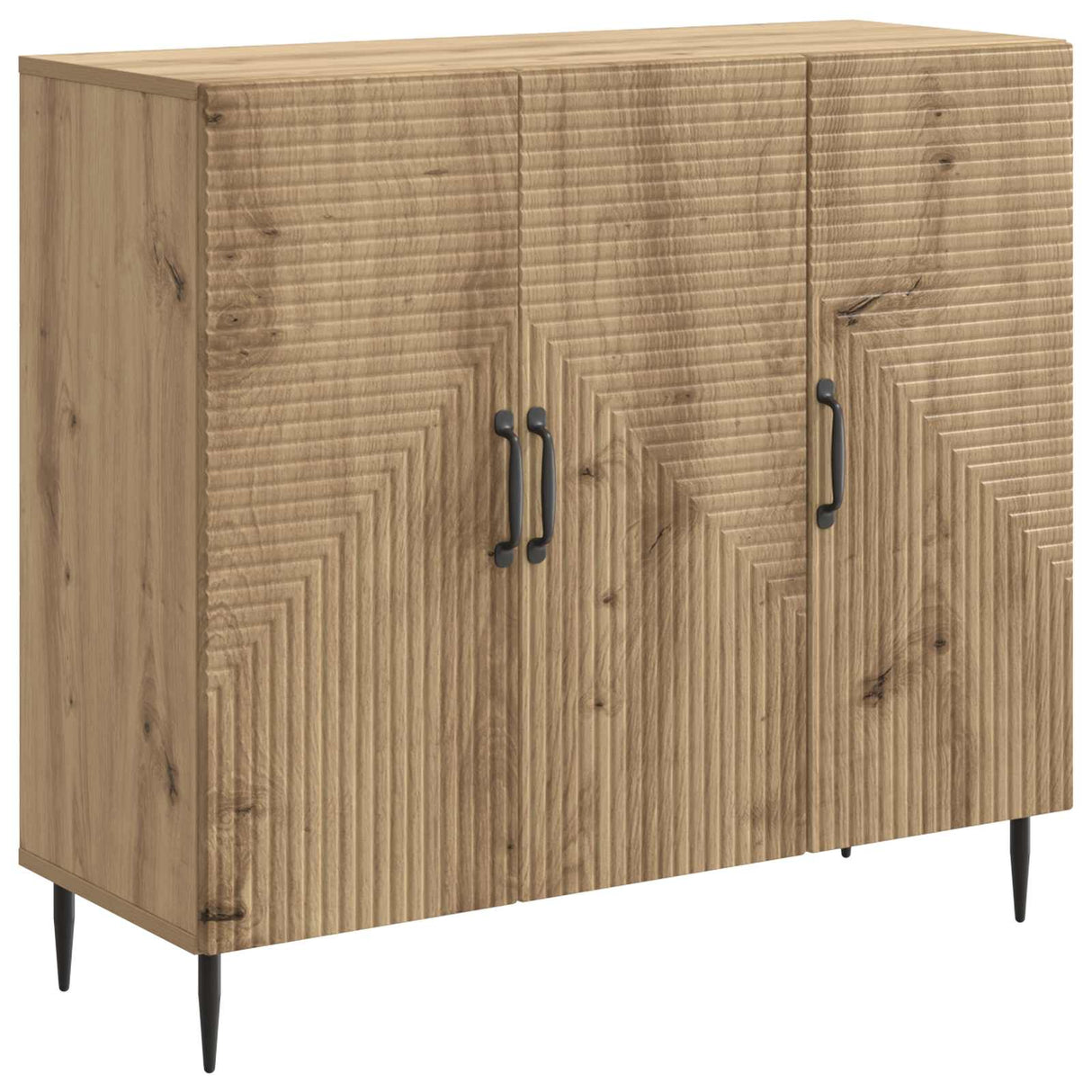 vidaXL Dressoir Zwart 89 x 34,5 x 80 cm Bewerkt hout