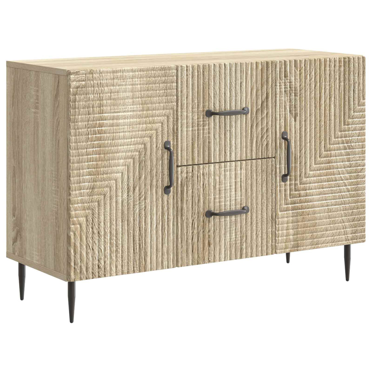 vidaXL Dressoir met lade Zwart 89 x 34,5 x 60 cm Bewerkt hout