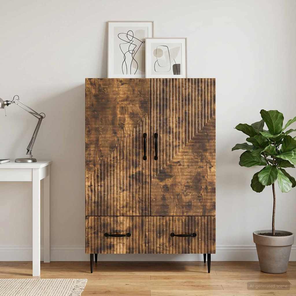 vidaXL Dressoir met lade Wit 66 x 34,5 x 95 cm Bewerkt hout