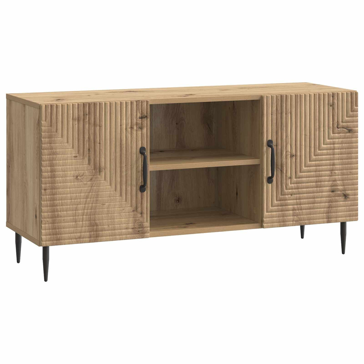 vidaXL TV Kast Zwart 102 x 34,5 x 50 cm Bewerkt hout