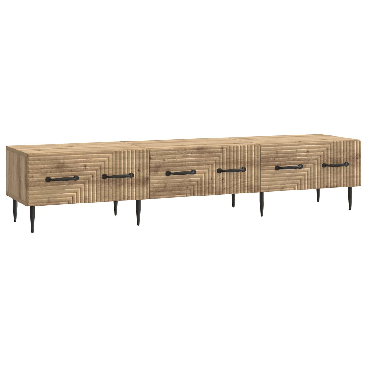 vidaXL TV Kast met lade Zwart 147 x 34,5 x 30 cm Bewerkt hout