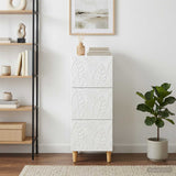 vidaXL Drawer Cabinet White 33 x 34.5 x 90 cm Engineered Wood