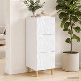 vidaXL Drawer Cabinet White 33 x 34.5 x 90 cm Engineered Wood