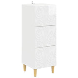 vidaXL Drawer Cabinet White 33 x 34.5 x 90 cm Engineered Wood