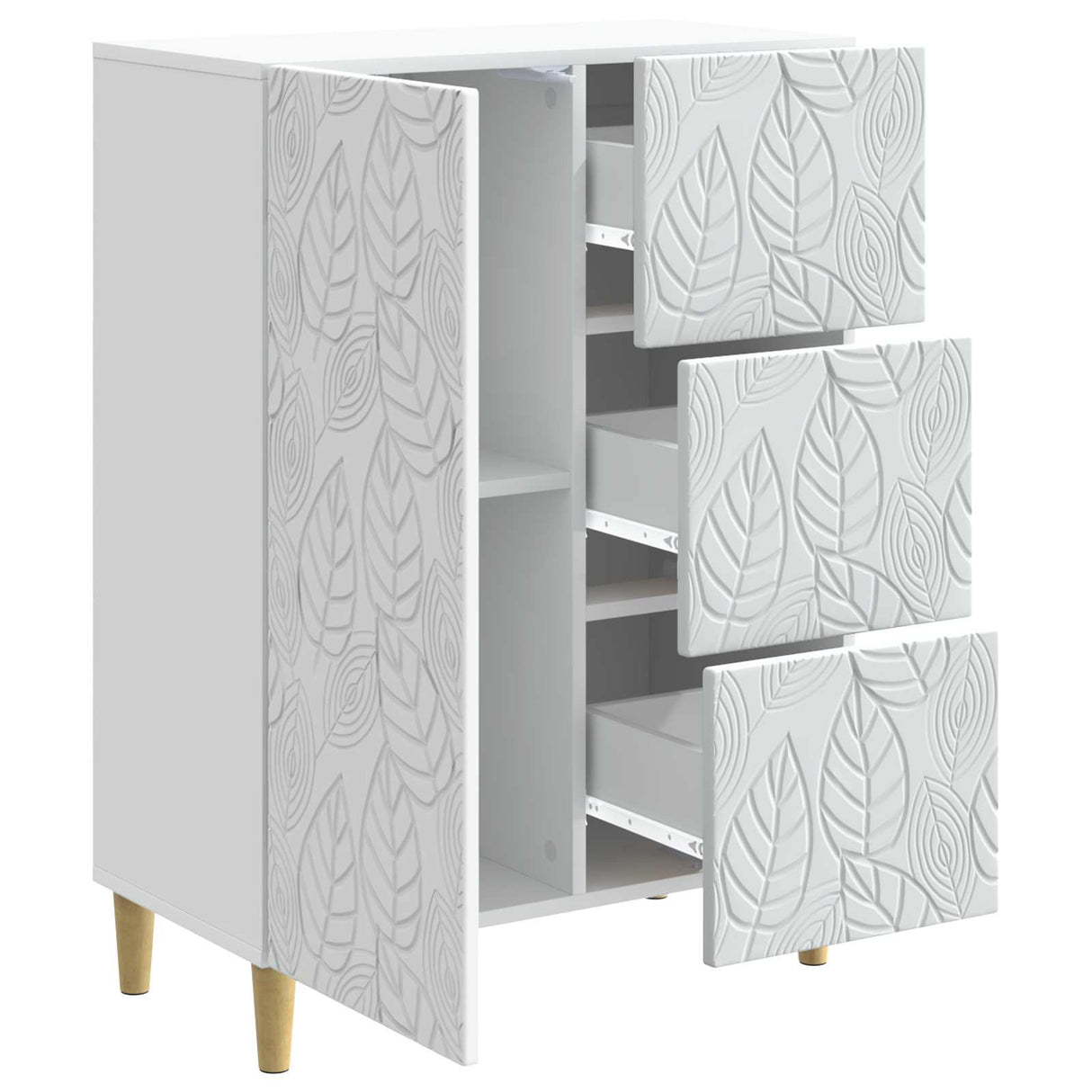 vidaXL Dressoir Wit 66 x 34,5 x 90 cm Bewerkt hout