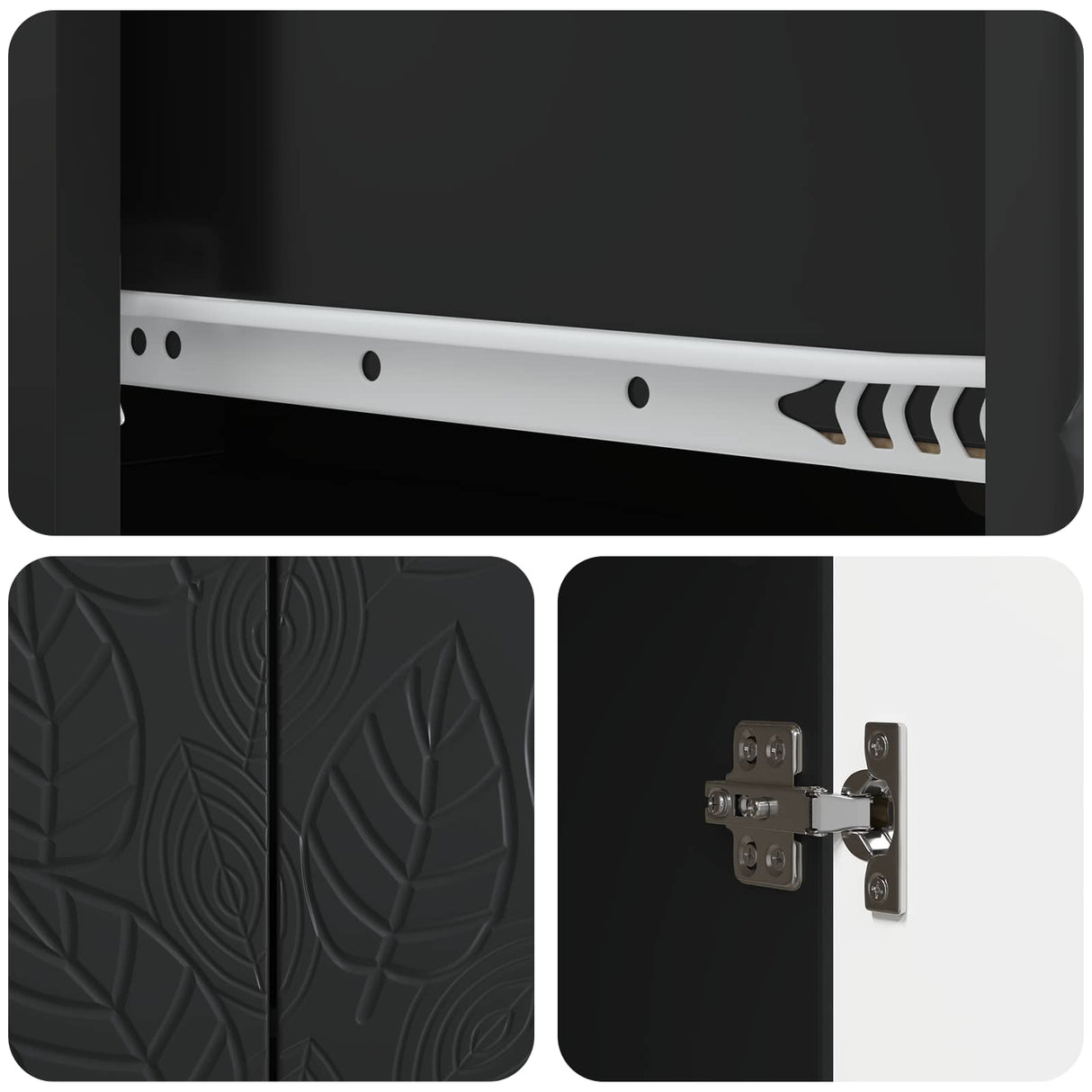 vidaXL Sideboard Black 66 x 34.5 x 90 cm Engineered Wood