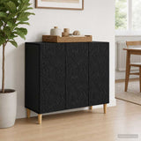 vidaXL Dressoir Zwart 89 x 34,5 x 80 cm Bewerkt hout