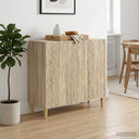 vidaXL Dressoir Zwart 89 x 34,5 x 80 cm Bewerkt hout
