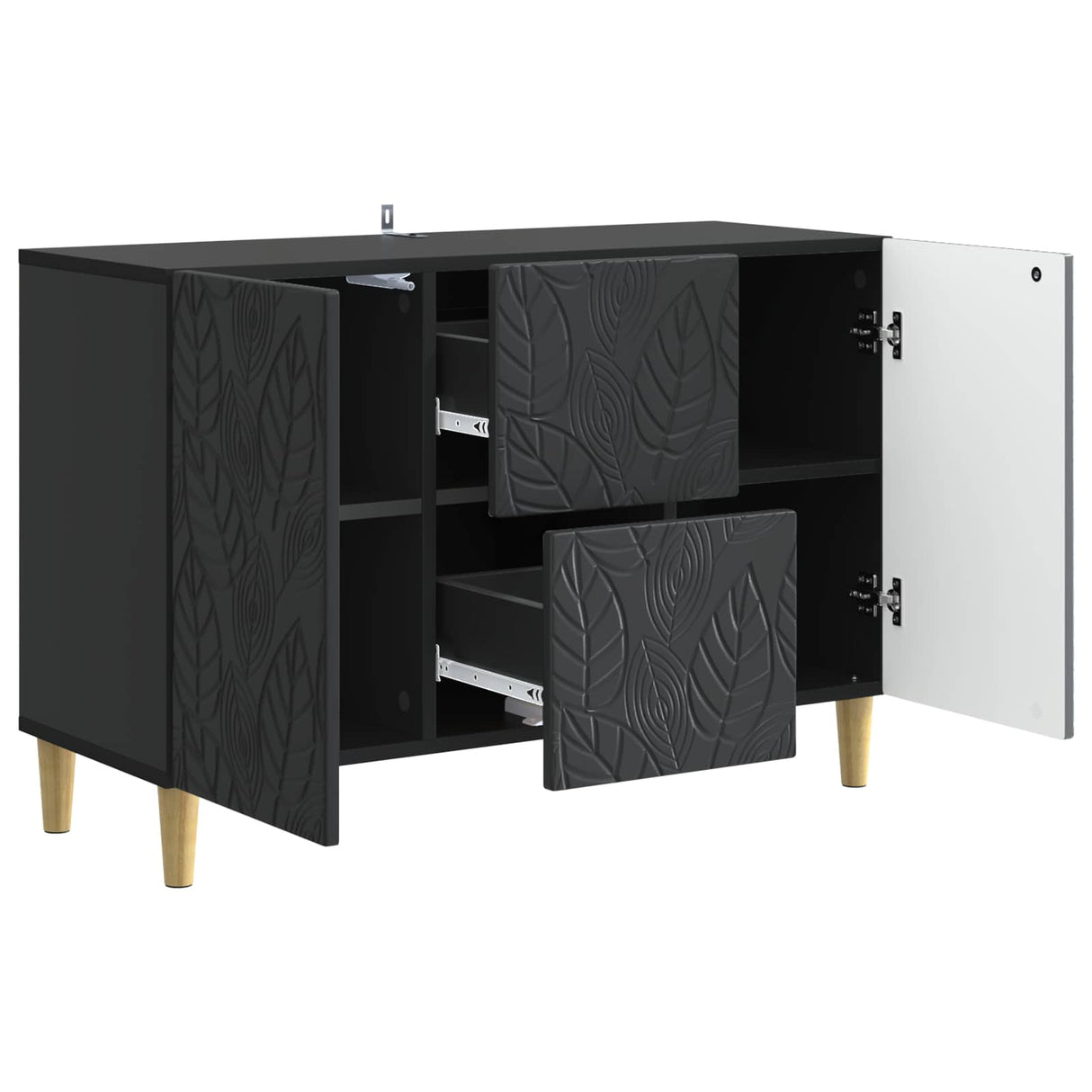 vidaXL Dressoir Zwart 89 x 34,5 x 60 cm Bewerkt hout