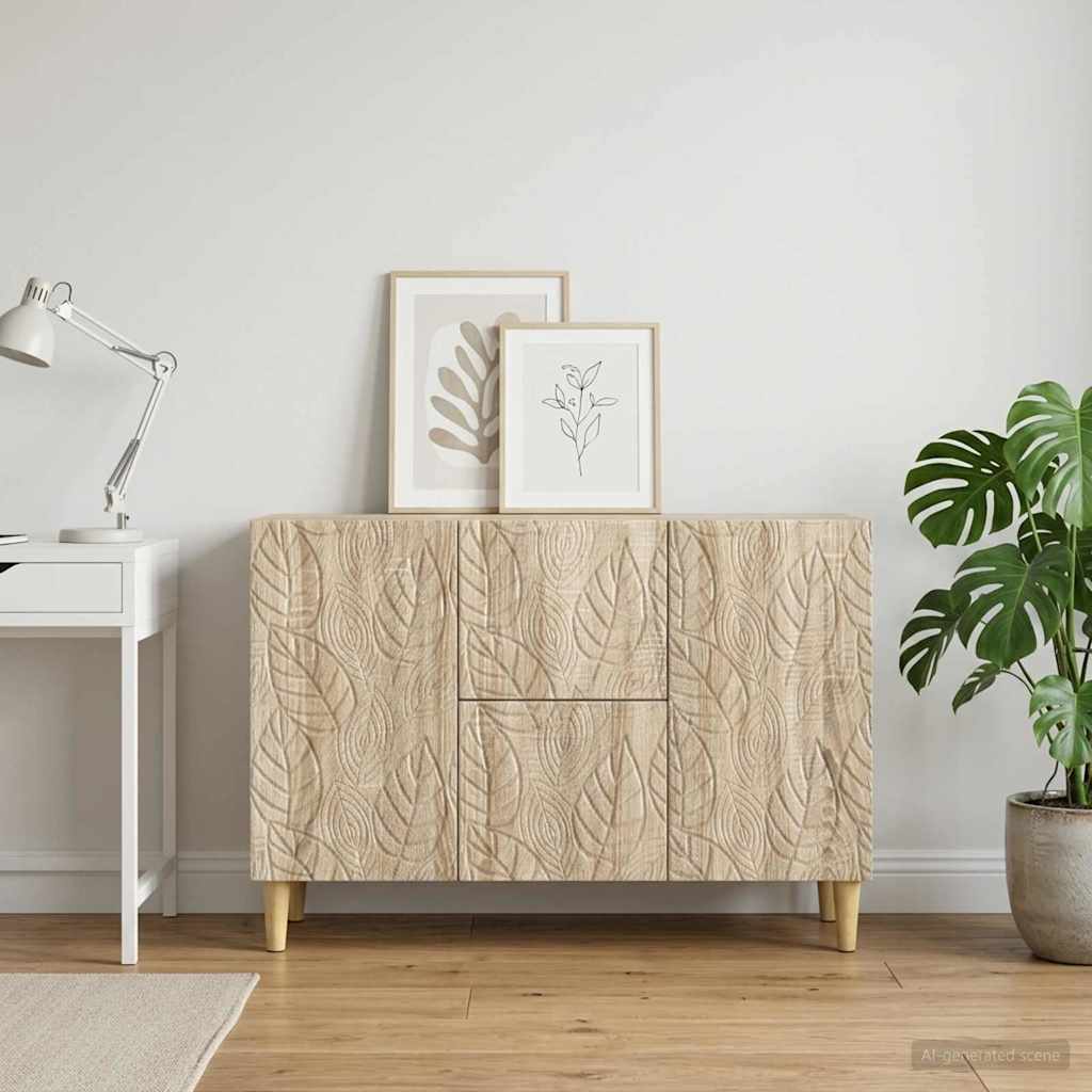 vidaXL Dressoir Zwart 89 x 34,5 x 60 cm Bewerkt hout