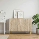 vidaXL Dressoir Zwart 89 x 34,5 x 60 cm Bewerkt hout