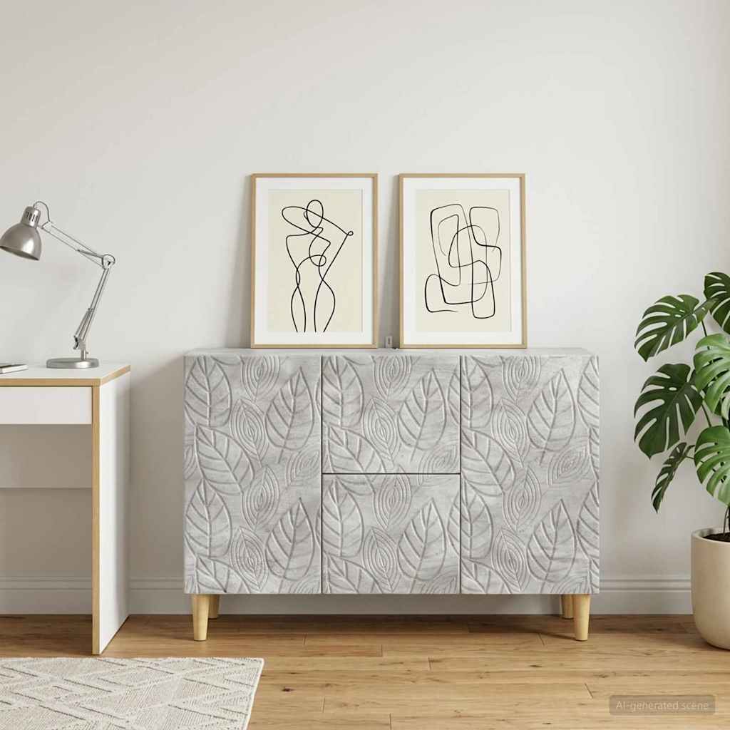 vidaXL Dressoir Zwart 89 x 34,5 x 60 cm Bewerkt hout