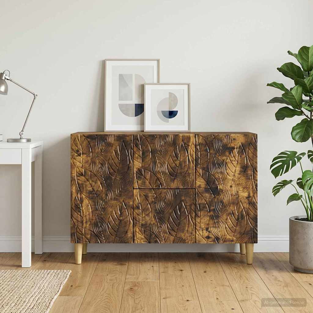 vidaXL Dressoir Zwart 89 x 34,5 x 60 cm Bewerkt hout