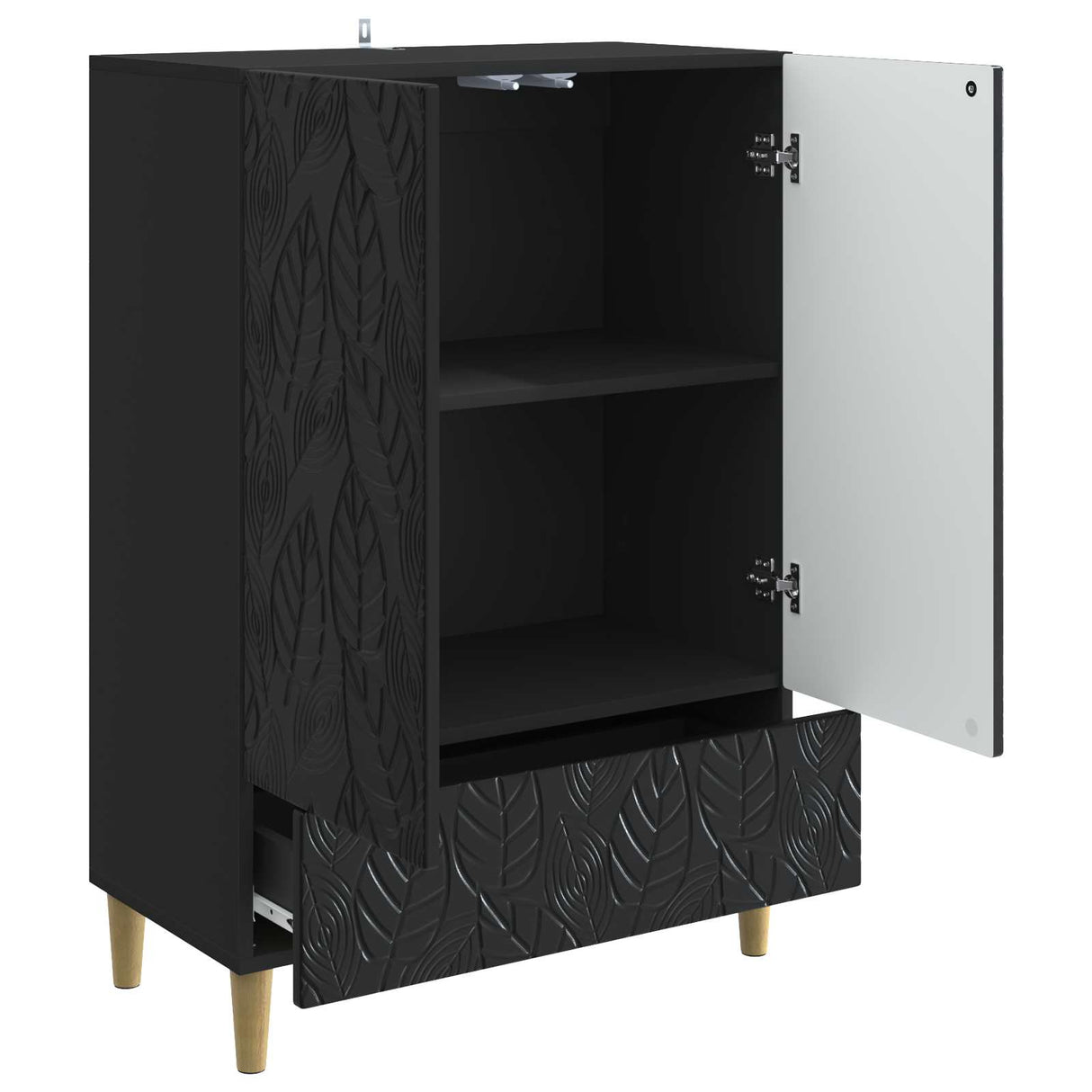 vidaXL Dressoir Zwart 66 x 34,5 x 95 cm Bewerkt hout