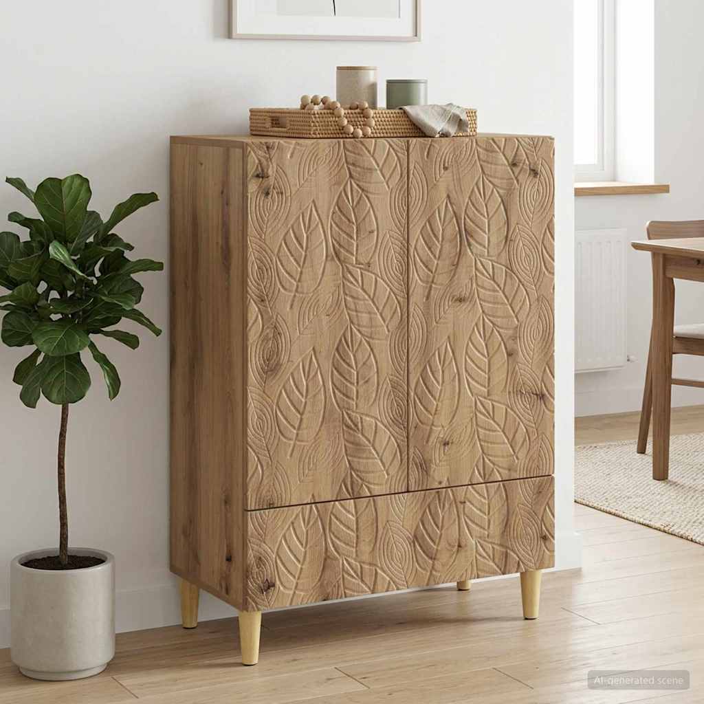 vidaXL Dressoir Zwart 66 x 34,5 x 95 cm Bewerkt hout