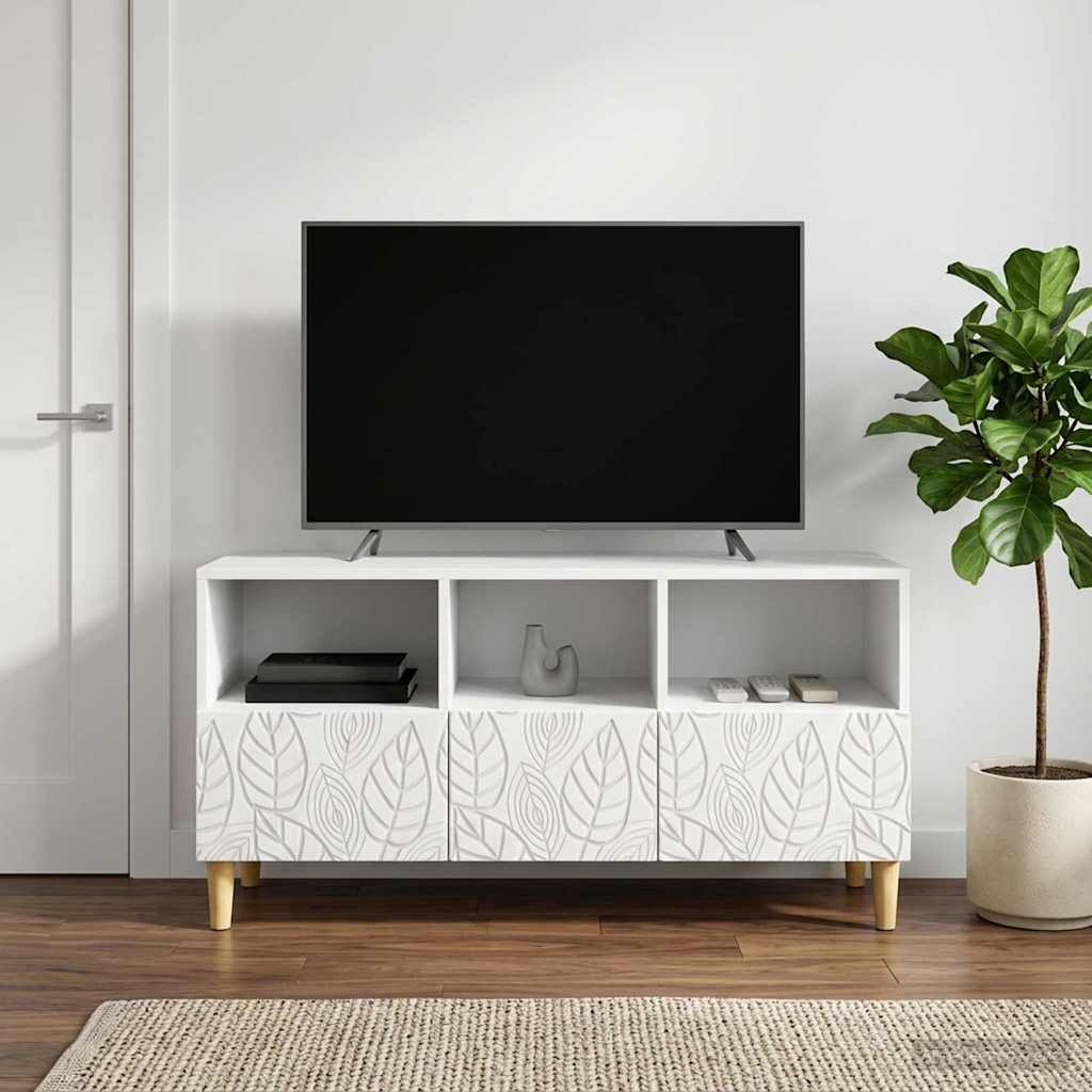 vidaXL TV Kast 102 x 34,5 x 50 cm Wit Bewerkt hout