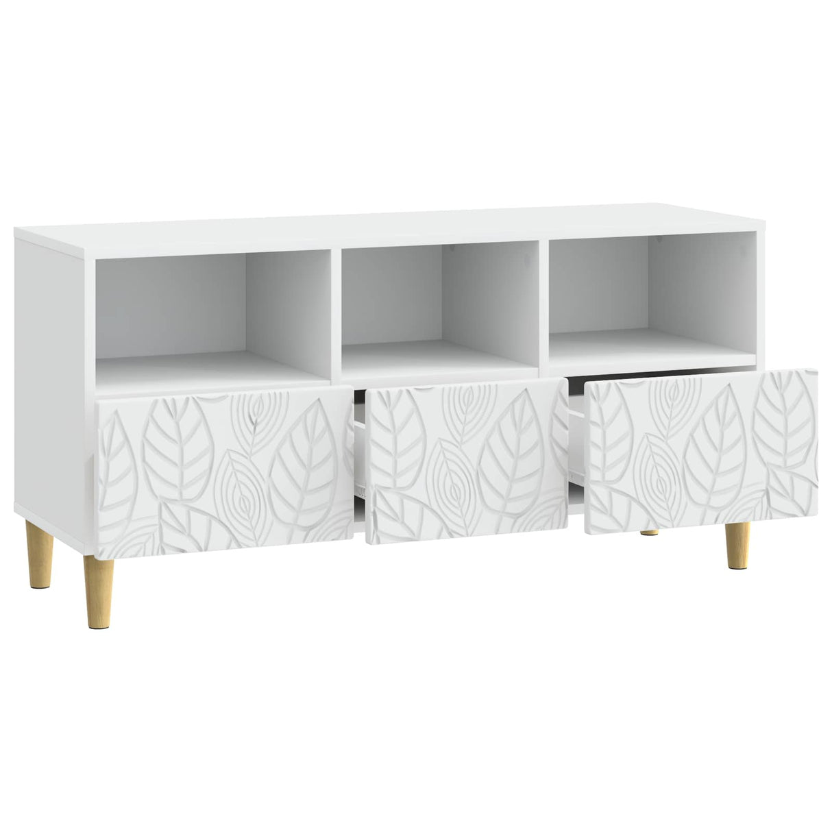 vidaXL TV Kast 102 x 34,5 x 50 cm Wit Bewerkt hout