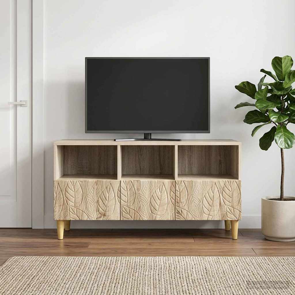 vidaXL TV Kast 102 x 34,5 x 50 cm Wit Bewerkt hout