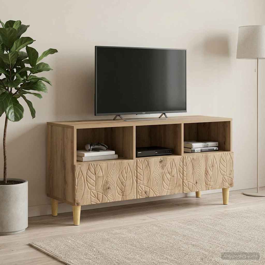 vidaXL TV Kast 102 x 34,5 x 50 cm Wit Bewerkt hout