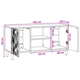 vidaXL TV Kast 102 x 34,5 x 50 cm Wit Bewerkt hout