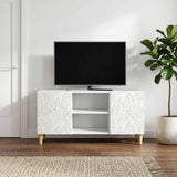 vidaXL TV Kast 102 x 34,5 x 50 cm Wit Bewerkt hout