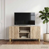 vidaXL TV Kast 102 x 34,5 x 50 cm Wit Bewerkt hout