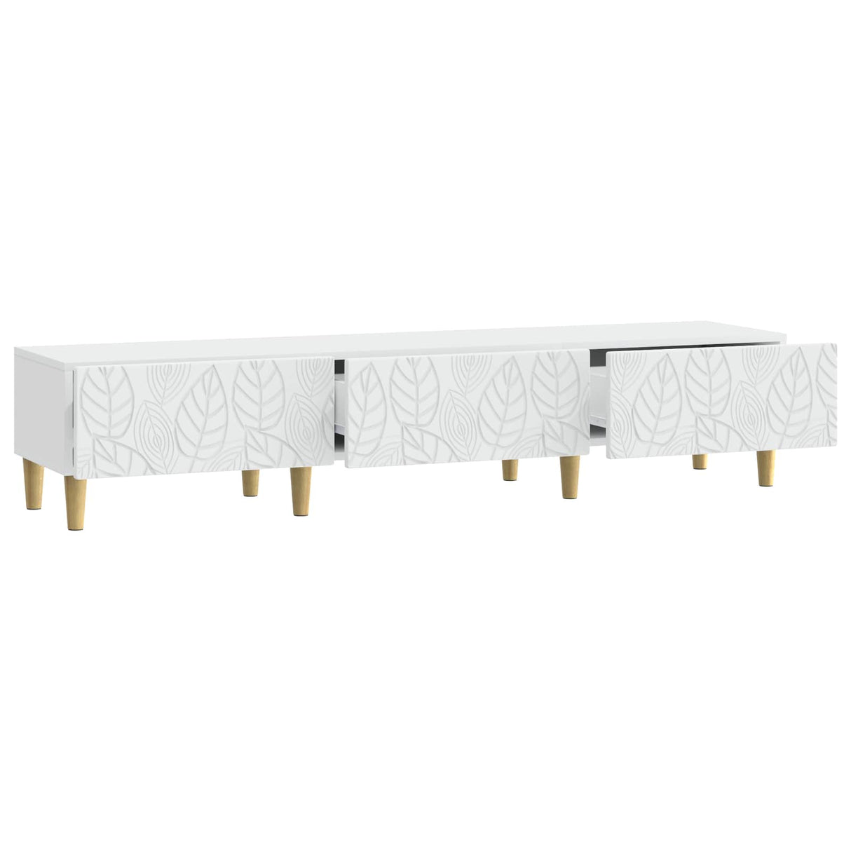 vidaXL TV Kast 147 x 34,5 x 30 cm Wit Bewerkt hout