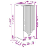 vidaXL Dressoir Wit 33 x 34,5 x 87 cm Bewerkt hout