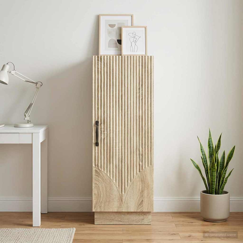 vidaXL Dressoir Wit 33 x 34,5 x 87 cm Bewerkt hout