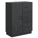 vidaXL Dressoir met lade Zwart 66 x 34,5 x 87 cm Bewerkt hout
