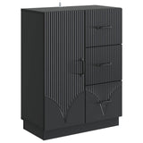 vidaXL Dressoir met lade Zwart 66 x 34,5 x 87 cm Bewerkt hout