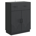 vidaXL Sideboard with Drawer Black 66 x 34.5 x 87 cm Engineered Wood