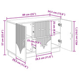 vidaXL Dressoir met lade Wit 89 x 34,5 x 57 cm Bewerkt hout