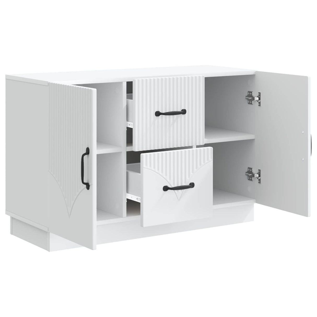 vidaXL Dressoir met lade Wit 89 x 34,5 x 57 cm Bewerkt hout