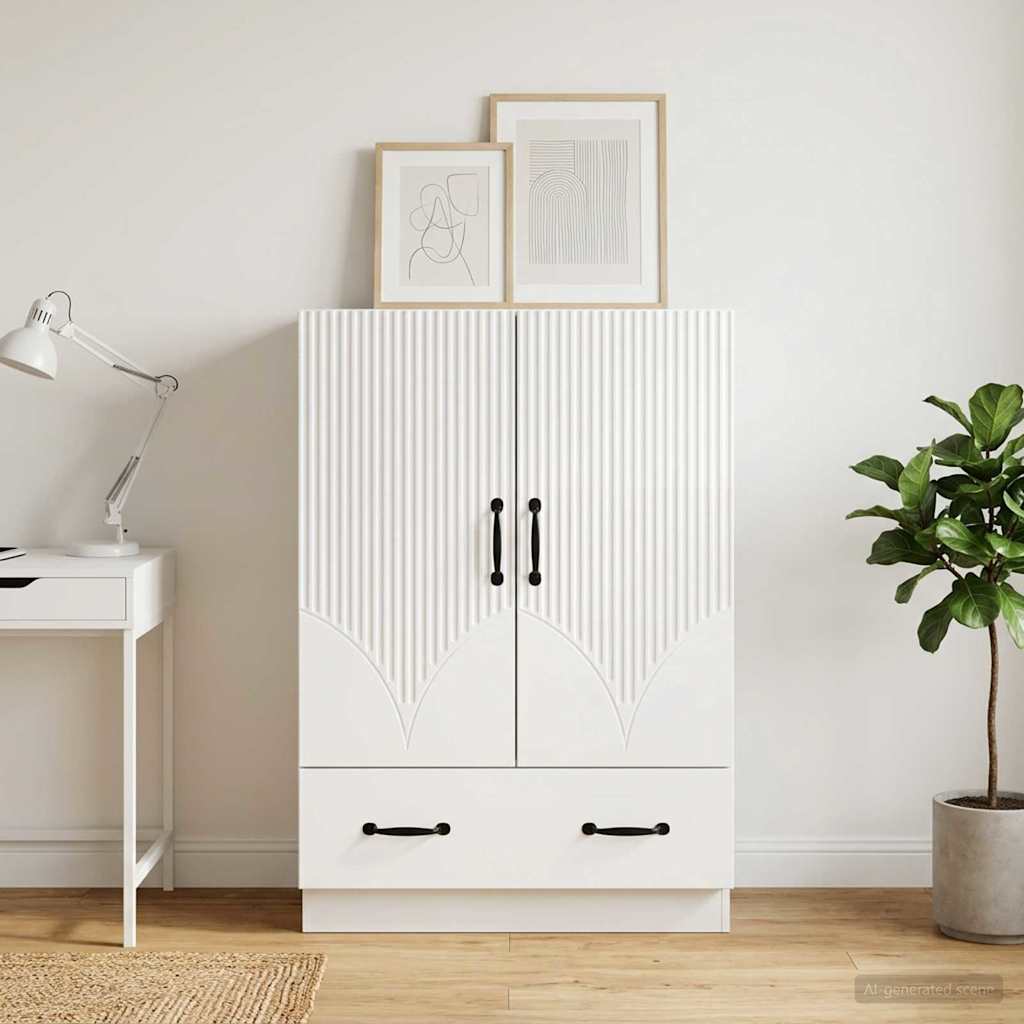 vidaXL Sideboard with Drawer White 66x34.5x92 cm Engineered Wood