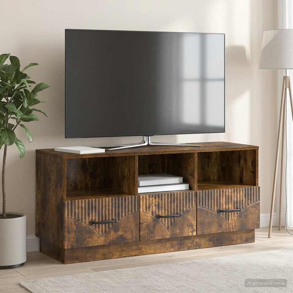 vidaXL TV Cabinet with Drawer White 102x34.5x47 cm Engineered Wood