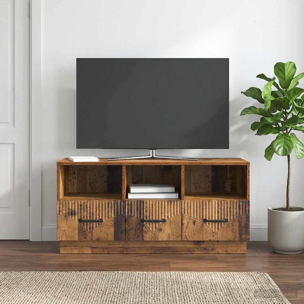 vidaXL TV Cabinet with Drawer White 102x34.5x47 cm Engineered Wood