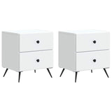 vidaXL Nachtkastje met lade 2 pcs Wit 43 x 34,5 x 47,5 cm Bewerkt hout