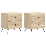 vidaXL Nachtkastje met lade 2 pcs Wit 43 x 34,5 x 47,5 cm Bewerkt hout