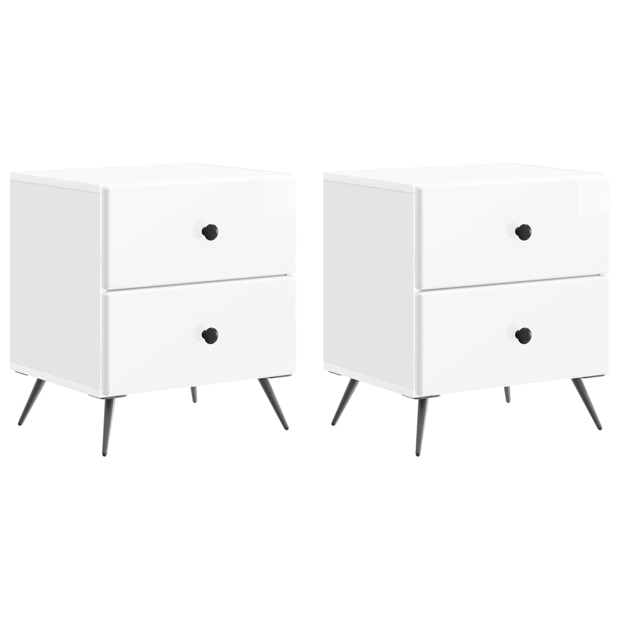 vidaXL Nachtkastje met lade 2 pcs Wit 43 x 34,5 x 47,5 cm Bewerkt hout