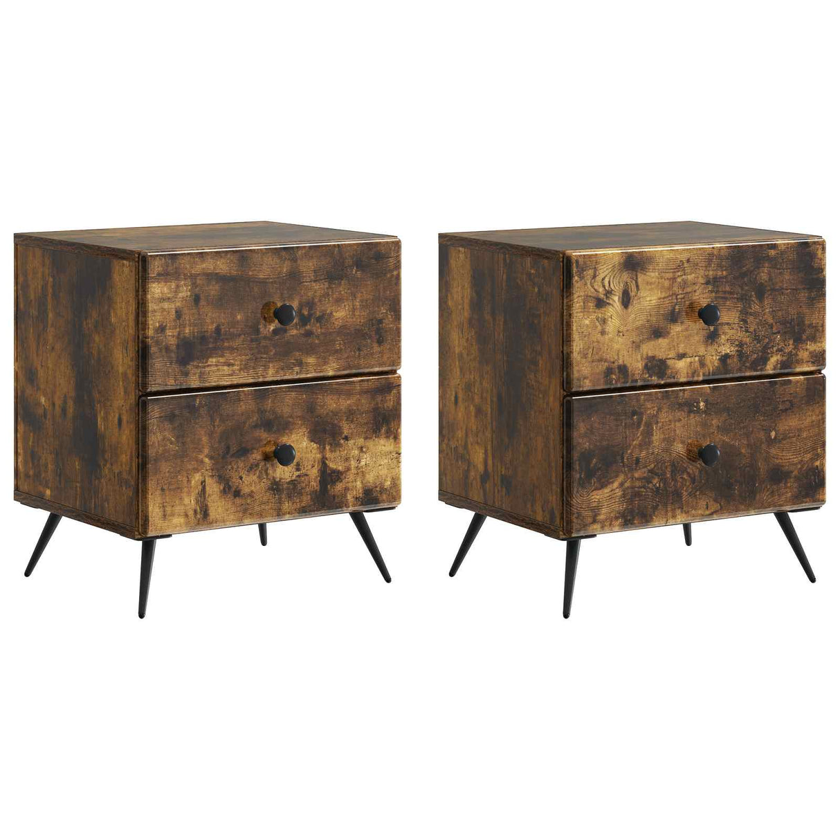 vidaXL Nachtkastje met lade 2 pcs Wit 43 x 34,5 x 47,5 cm Bewerkt hout