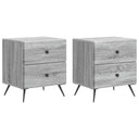 vidaXL Nachtkastje met lade 2 pcs Wit 43 x 34,5 x 47,5 cm Bewerkt hout
