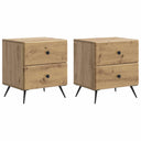 vidaXL Nachtkastje met lade 2 pcs Wit 43 x 34,5 x 47,5 cm Bewerkt hout