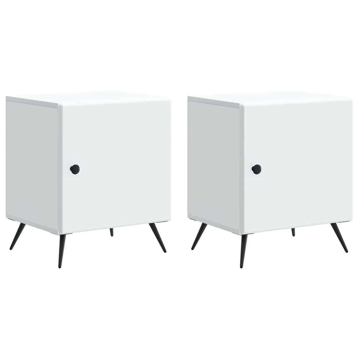 vidaXL Nachtkastje 2 pcs Wit 43 x 34,5 x 50 cm Bewerkt hout
